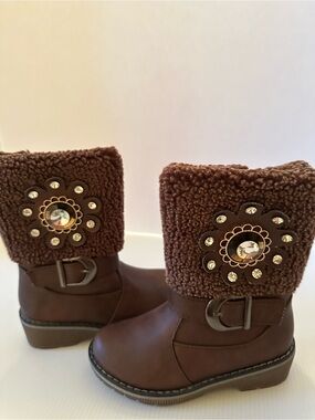 Ameta Toddler Girls Rhinestone Winter Boots 10
